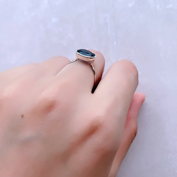 【13.5号】ディープブルー カイヤナイト silver ring（silver950） 6枚目の画像