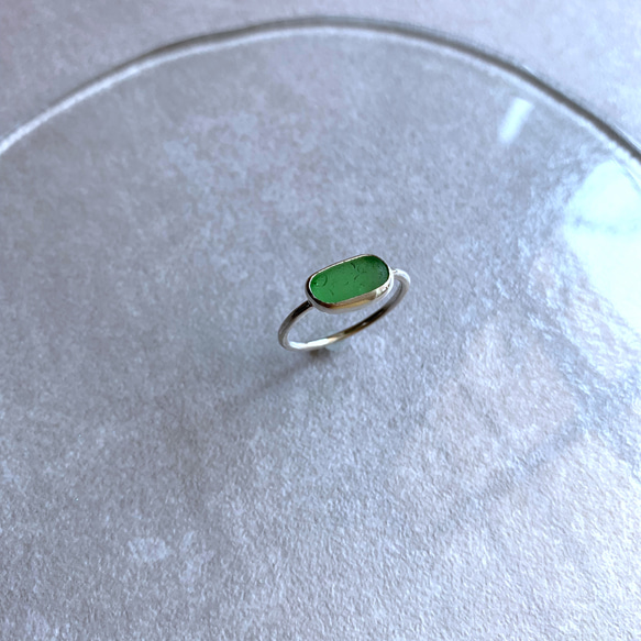 【13号】seaglass silver ring 2枚目の画像