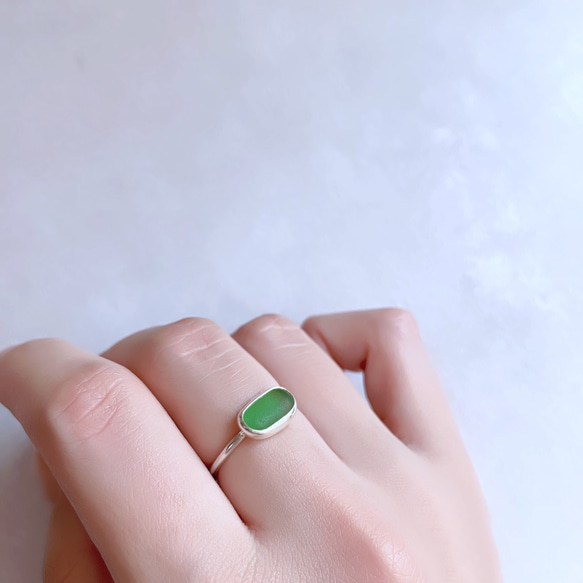 【13号】seaglass silver ring 7枚目の画像