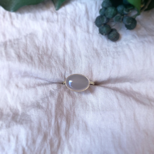 【受注製作】グレーオニキス 真鍮リング（silver変更可） 2枚目の画像