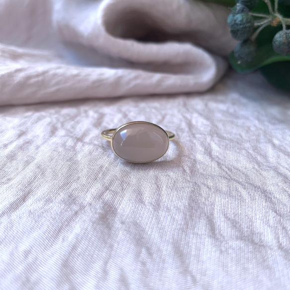 【受注製作】グレーオニキス 真鍮リング（silver変更可） 3枚目の画像