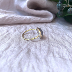 【受注製作】グレーオニキス 真鍮リング（silver変更可） 4枚目の画像