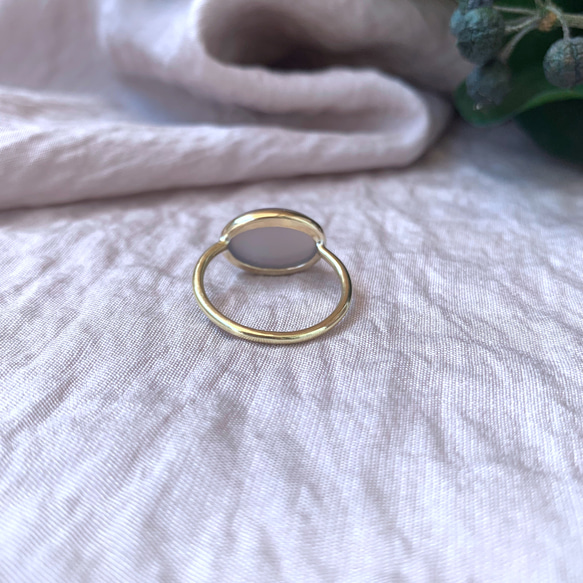 【受注製作】グレーオニキス 真鍮リング（silver変更可） 5枚目の画像