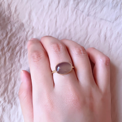 【受注製作】グレーオニキス 真鍮リング（silver変更可） 7枚目の画像