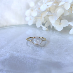 【受注製作】ロイヤルブルームーンストーン 真鍮リング（silver変更可） 2枚目の画像