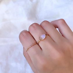 【受注製作】ロイヤルブルームーンストーン 真鍮リング（silver変更可） 6枚目の画像