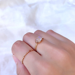 【受注製作】ロイヤルブルームーンストーン 真鍮リング（silver変更可） 7枚目の画像