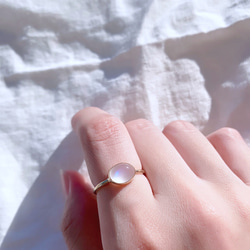 【受注製作】ロイヤルブルームーンストーン 真鍮リング（silver変更可） 8枚目の画像