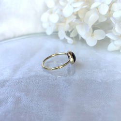 【受注製作】小粒 オニキス 真鍮リング（silver変更可） 3枚目の画像