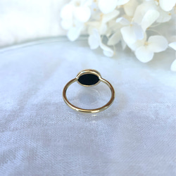 【受注製作】小粒 オニキス 真鍮リング（silver変更可） 4枚目の画像