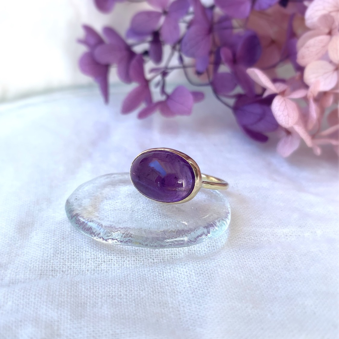 再販♡【受注製作】アメジスト リング（brass・silver）