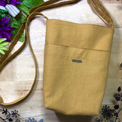 [Walking pochette] Half linen mustard 繩子長度可調 第1張的照片