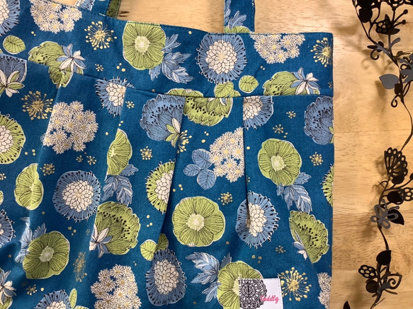 【最後一分無再次上架】【SM碼】北歐金紋棉麻奶奶包藍色&lt;子包推薦&gt; 第2張的照片