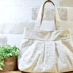 花卉蕾絲棉麻布奶奶袋S尺寸&lt;推薦用於子包&gt;可隨肩更換 第2張的照片