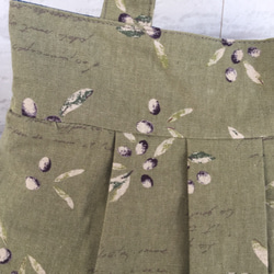 天然橄欖圖案棉亞麻奶奶袋卡其色S尺寸（建議用於子袋） 第2張的照片