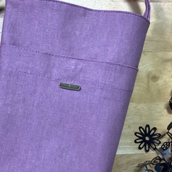 [Walking pochette] 半亞麻棕褐色紫色繩子長度可調節尺寸變化/可更換為 Sacoche 智能手機肩 第2張的照片