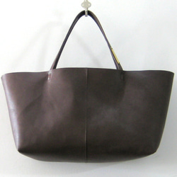 【即納】OTONA eco-bag Lサイズ blackberry　本革製  トートバッグ 2枚目の画像