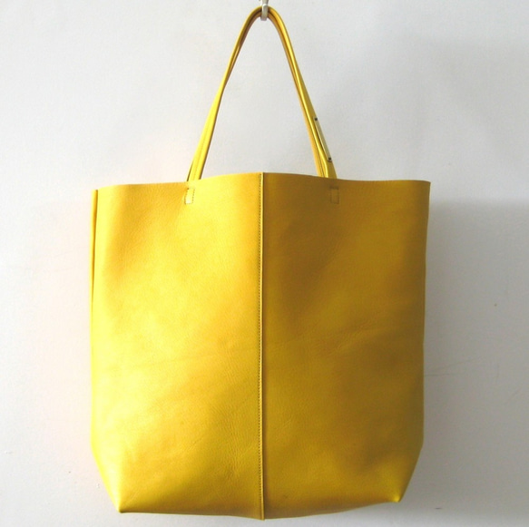 OTONA eco-bag MLサイズ カラシ　本革製　トートバッグ 2枚目の画像