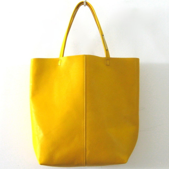 OTONA eco-bag VMサイズ  カラシ　本革製　トートバッグ 2枚目の画像