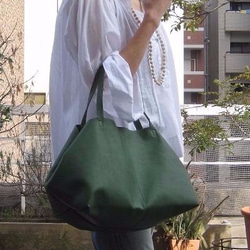 OTONA eco-bag Mサイズ カラシ　本革製　トートバッグ 7枚目の画像