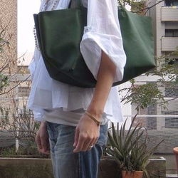 OTONA eco-bag Mサイズ カラシ　本革製　トートバッグ 8枚目の画像
