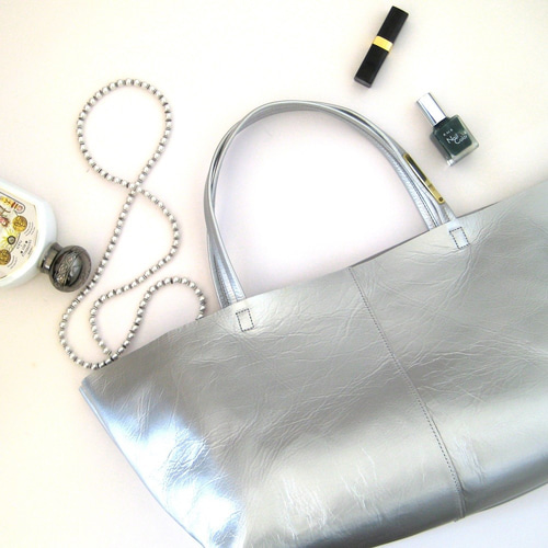 OTONA eco-bag Mサイズ シルバー 本革製 トートバッグ トートバッグ