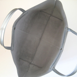 OTONA eco-bag Mサイズ シルバー　本革製  トートバッグ 4枚目の画像