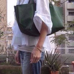 OTONA eco-bag Mサイズ ブラックベリー　本革製  トートバッグ 7枚目の画像