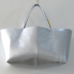 OTONA eco-bag Lサイズ シルバー 本革製 トートバッグ トートバッグ