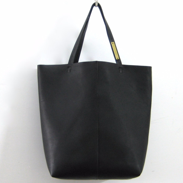 OTONA eco-bag VMサイズ ブラック　本革製  トートバッグ 1枚目の画像