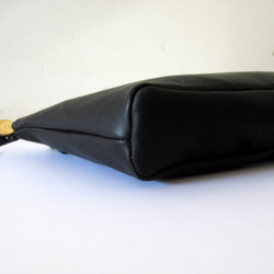 ラージポシェット ブラック　本革製　ポシェット 3枚目の画像
