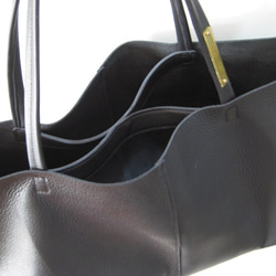 OTONA eco-bag Mサイズ ブラック　本革製  トートバッグ 3枚目の画像