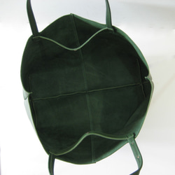 OTONA eco-bag Mサイズ グリーン　本革製  トートバッグ 4枚目の画像