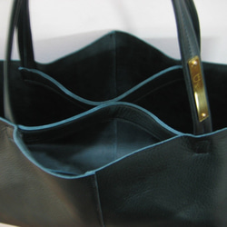 OTONA eco-bag Mサイズ ダークグリーン　本革製　トートバッグ 2枚目の画像