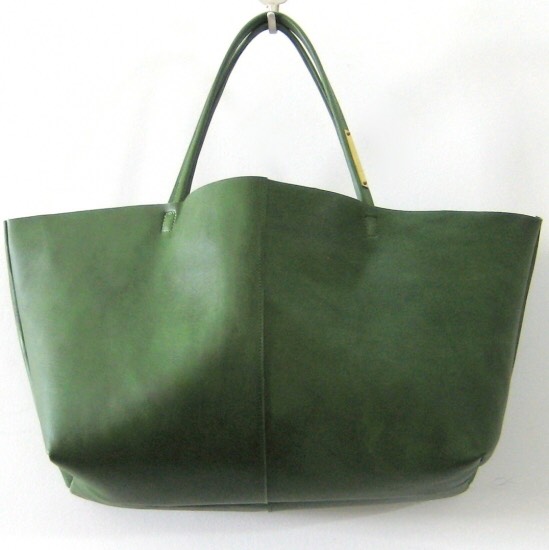MISTO　シボ革　チェーントートバッグ　深緑 美品A4可能　ANTEPRIMA