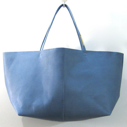 OTONA eco-bag Lサイズ skyblue　本革製  トートバッグ 1枚目の画像