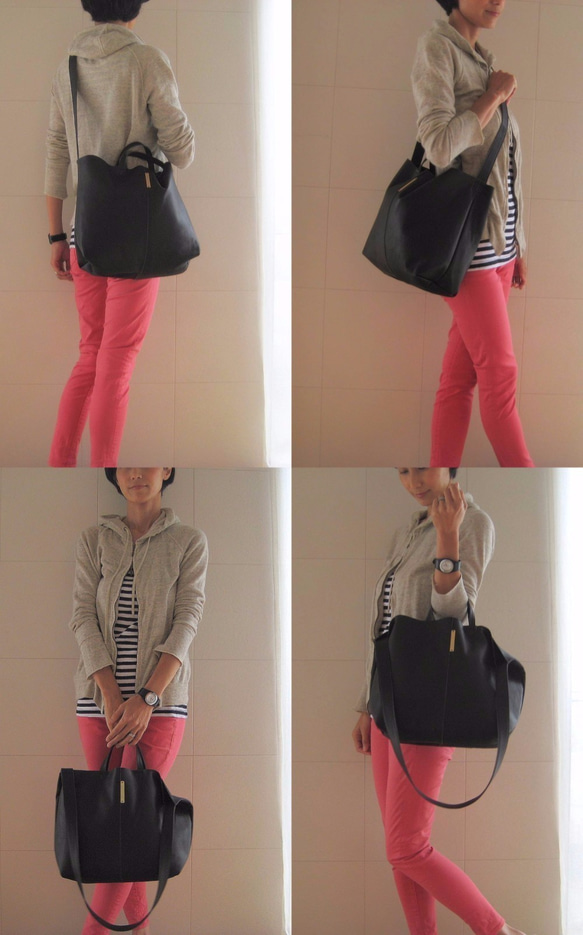 ショルダースモール ホワイト　本革製　2WAYショルダーバッグ 4枚目の画像