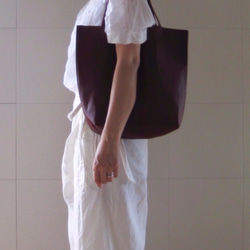 OTONA eco-bag VMサイズ ブルー　本革製  トートバッグ 8枚目の画像