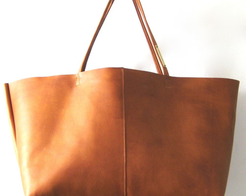 OTONA eco-bag Lサイズ キャラメルブラウン 本革製 トートバッグ