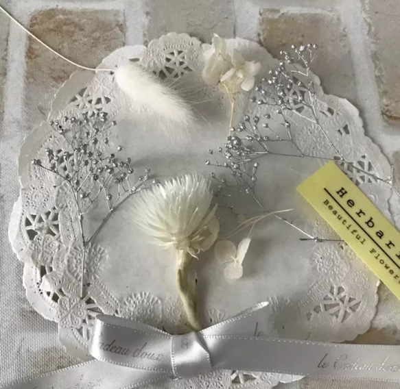 ハーバリウム花材  小分けセット ホワイト 【H12】 2枚目の画像