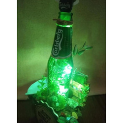 カールスバーグ クラブボトル LED置き型間接照明☆アクセサリースタンド兼用 5枚目の画像