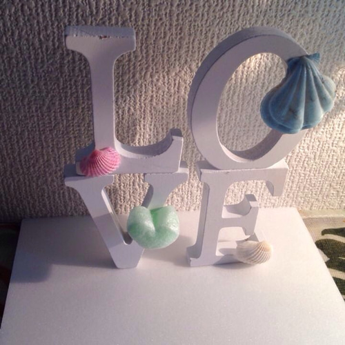 ホワイトシェル♡LOVEオブジェ 4個セット