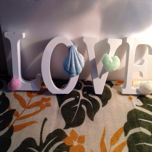 ホワイトシェル♡LOVEオブジェ 4個セット