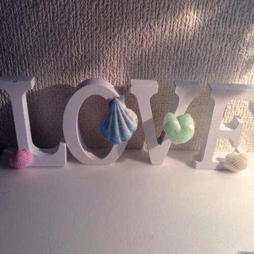 ホワイトシェル♡LOVEオブジェ 4個セット