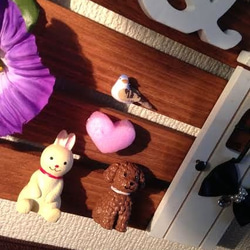 トイレ ユニット バス プレート アニマル ウサギ イヌ ハート お花  インテリア 壁掛け 2枚目の画像