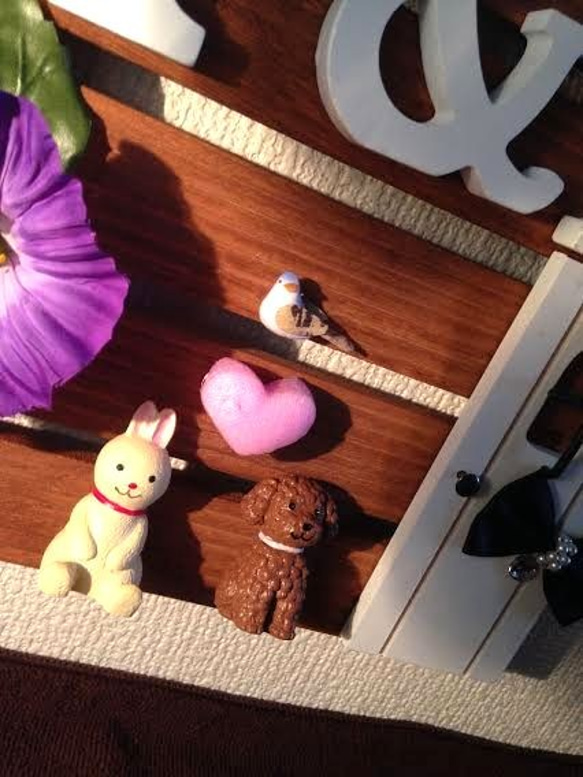 トイレ ユニット バス プレート アニマル ウサギ イヌ ハート お花  インテリア 壁掛け 2枚目の画像