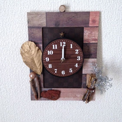 取り外せる時計◆壁掛けにもできるバックフェイクレザーのアンティーク風 壁掛け&置き時計 6枚目の画像