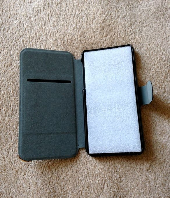 カードポケット付き スタンドにもなる iPhone 7 手帳型 携帯 ケース■ブラック 6枚目の画像