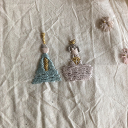 ひな祭り刺繍タペストリー 4枚目の画像