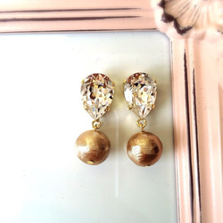 Bijou × Cotton Pearl-Pierce/Earrings ビジュー×コットンパール-ピアス/イヤリング 1枚目の画像